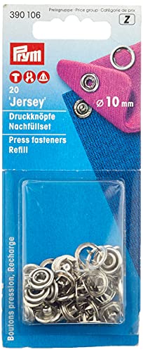 Prym Nähfrei Jersey Ring Druckknöpfe-Nachfüllpack silberfarbig ( 10 mm, 20 St.)