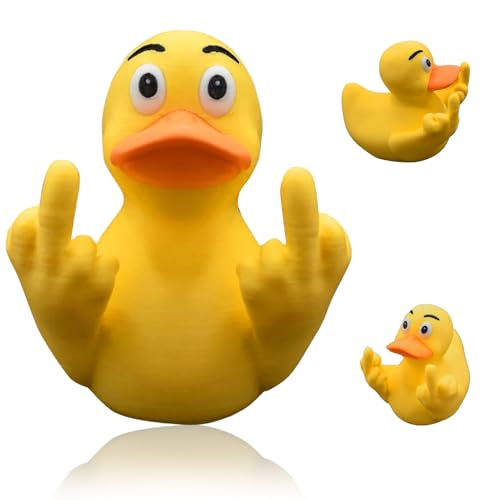 Mittelfinger Ente Gartenzwerg Mittelfinger Ente Middle Finger Duck Kunsthandwerk aus Kunstharz Mittelfinger Ente Geeignet für Auto-Innendekoration Streichgeschenke (Gelb)