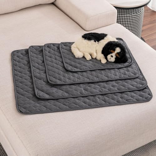 Xiyocadt Kühlmatte für Hunde Katzen, Kühlend Decke für Sommer, Selbstkühlend Haustiermatte, rutschfeste Komfortabel Kühlbett für Sofa, Kiste, Auto (Dunkelgrau,S(50x40 cm, 3 kg oder weniger))