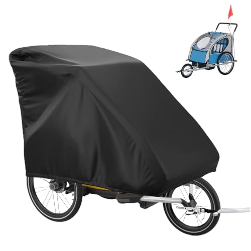 FORNORM Faltgarage Für Fahrradanhänger, 420D Oxford Wasserdicht Abdeckung Fahrradanhänger, Uv-Schutz faltgarage fahrradanhänger, Universalabdeckung für fahrradanhänger Hundeanhänger(140cm*99cm*84cm)