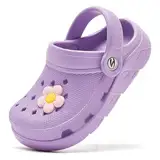 HOBIBEAR Unisex Kinder Classic Clogs Mädchen Jungen Bdeschuhe Gartenschuhe Hausschuhe atmungsaktive Sandalen(EU 25,Lila)
