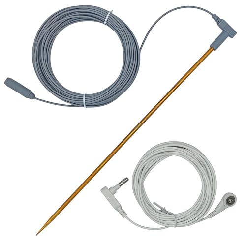 Erdungsstab Mit 12 M Kabel, Kupfer-Erdungsstab-Set Mit 12 M Sammelschiene Und 4,5 M Verlängerungskabel Zur Erdung, Yoga-Erdungsmatten, Erdungstücher, Erdungsdecken Und Antistatische Werkbänke, Erdungs