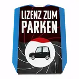 Lizenz zum Parken Geheimagent Parkscheibe mit 2 Einkaufswagenchips witzige StVO-Konforme Parkuhr als lustiges Geschenk für Fahranfänger und Autofahrer die einfach überall parken