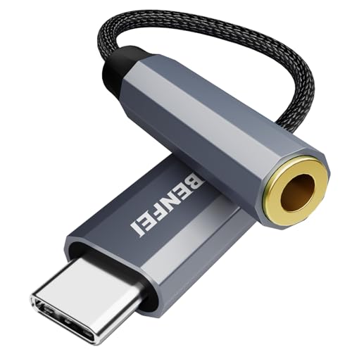 BENFEI USB Typ C auf 3.5mm Kopfhörer Jack Adapter, Audio USB C auf Aux Dongle Kabel mit DAC Chip kompatibel mit Samsung Galaxy S21 S20 Ultra S20+ Note 20 10 S10 S9 Plus, ipad Pro und mehr