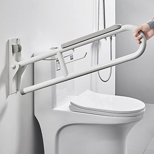 Haltegriff Safe Wandstützgriff Klappbar WC Rutschfeste Stützklappgriff Sicherheits Aufstehhilfe mit Toilettenpapierhalter für Schwangere ältere Menschen und faltbare Haltegriff(70cm/80cm) (80cm)