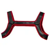 TACKTIMES Herren Wetlook Body Brust Harness Männer Neopren Brustgeschirr Unterhemd Clubwear Weste Shirts Tops (M, Rot)