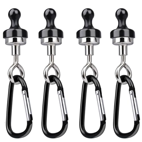 Magnethaken Camping Extra Stark, Neodym Magnete Extra Stark, Laternenhaken Magnete Mit Haken Outdoor Camping Magnethaken, Baldachin Seil Befestigungswerkzeug【4 Stück】