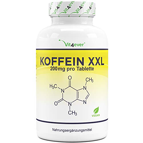 Koffein Tabletten mit je 200 mg - 500 Tabletten - Laborgeprüft (Wirkstoffgehalt & Reinheit) - Ohne unerwünschte Zusätze - Hochdosiert - Vegan - Premium Qualität