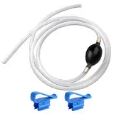 2M Umfüllpumpe, 8mm Handpumpe Wasser Schüttelpumpe Kraftstoffpumpe Benzinpumpe Transferpumpe mit 2 Schlauchklemme für Benzin Wasser Öl Flüssigkeits Aquarium