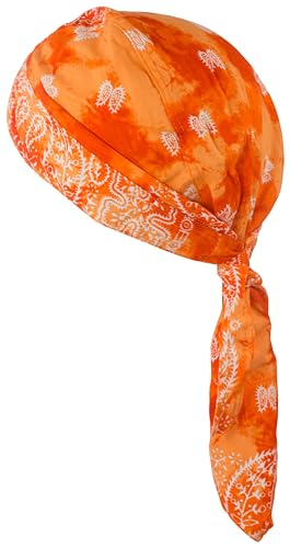 fashionchimp Zandana aus 100% Baumwolle, Bandana-Kopftuch, Bikertuch für Damen und Herren, Muster-Print (Mandarine-Batik) BAC147