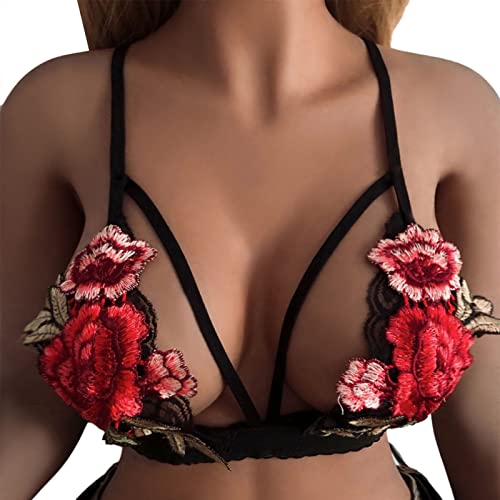 Reizwäsche Für Sex Damen Sexy Kleidung Füren Sexy Lingerie Woman BH Slip Set Damen Sexy(Schwarz,XL)