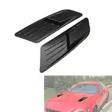 1 Satz (2 Stück) Tuning zubehör für die Lüftungsschlitze der Motorhaube, kompatibel mit Maserati Ghibli III S,Ausgewählte Auto Tuning Artikel,schicke Optik (Kohlefaser Schwarz)