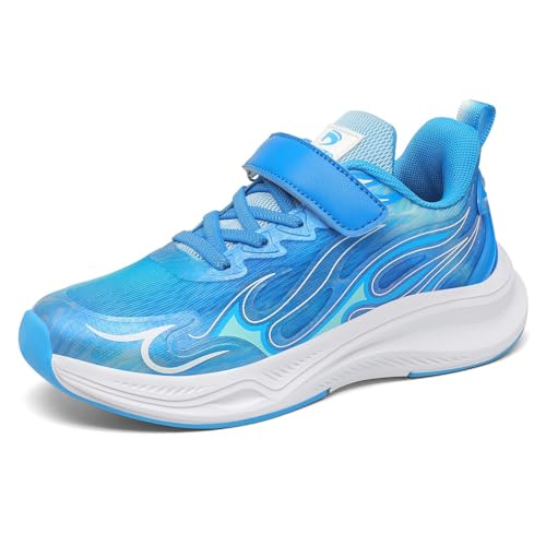DANNTO Sportschuhe Jungen Straßenlaufschuhe Mädchen Sneakers für Kinder Turnschuhe Laufschuhe Atmungsaktiv Leicht (blau,37)