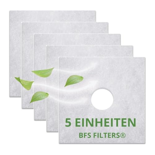 BFS Filters Pack mit 5 Ersatzfiltern kompatibel mit Helios Lüfter Elf/ELSN 00939 ELS, Luft- und Staubfilter, Abmessungen 160x160 mm, ø42 mm, Filter G2