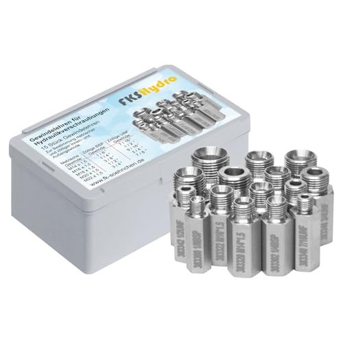 FKS Hydro Gewindelehre für Hydraulikverschraubungen, 15-teiliges Set