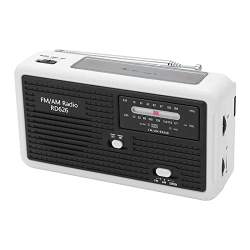 Solar Hand Geschnittenes Notfallwetter Radio, LED, Tragbares AM FM, USB -Ladung, für Outdoor -Camping mit AM/FM -Radio, Handkurbel, Alarmklang, Taschenlampe