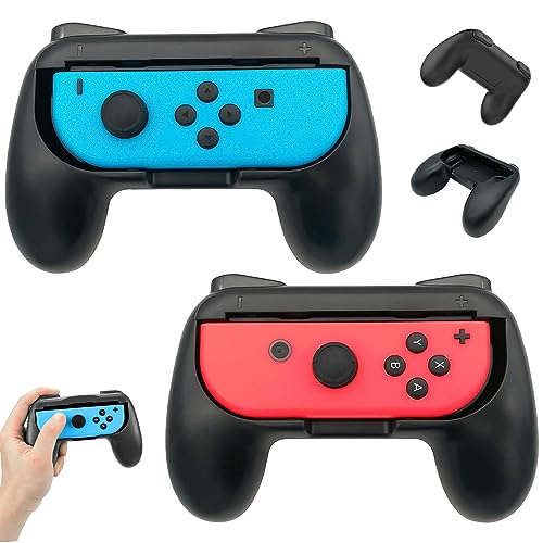 Controller Grip, 2 Stück Handgriff Controller Griffhalter, Switch Controller Schwarz, Controller Schutzhülle Zubehör, Controller Switch Zubehör für Switch, Griffhalter Kompatibel mit Switch