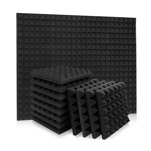 Akustikschaumstoff Akustikpaneele Schalldämmung 30 x 30 x 5cm Schallschutzmatte Schallschutz Wand 24 Stück Pyramide Geräuschdämmung für Aufnahmestudio Büro Haus