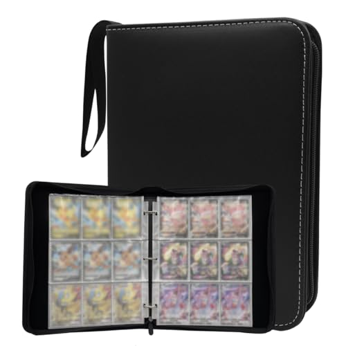 JNBGTU 900 Taschen Sammelkartenbinder, 50 Seiten Abnehmbare 18 Taschen/Seite Vertikale Ladung, PU Reißverschluss Kartenbinder Album Ordner Kartensammlung Binder für Jungen Mädchen Sammler Geschenke