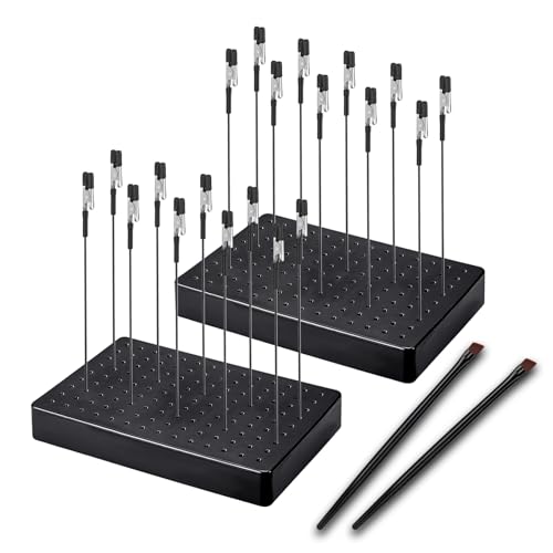 Siblaies Modellbau zubehör, 20 x Farben Standfuß, 2 Bürste und 2 Widerlager. Robuste und stabile Dritte Hand Krokodilklemmen. Ideal für Modellierung, Airbrush Werkzeug und Helfende Hand Löten.