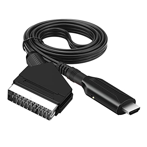 Sporgo SCART zu HDMI Kabel, Adapter SCART auf HDMI, All in One SCART zu HDMI Konverter, Video Audio Wandler SCART auf 1080p/720p HDMI mit HDMI Kabel für HDTV STB VHS Xbox PS3 Sky DVD Blu-ray usw