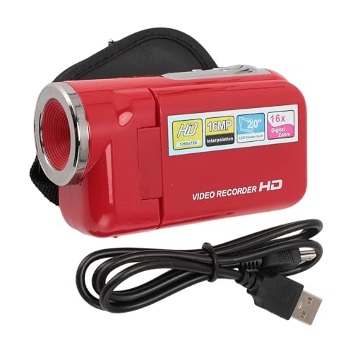 Lihsong Digitaler Videokamera-Recorder, 1080P HD, 16 MP, Tragbarer DV-Camcorder, 16-facher Digitalzoom, 2-Zoll-Bildschirm (lihsongnv6845xezt-11)