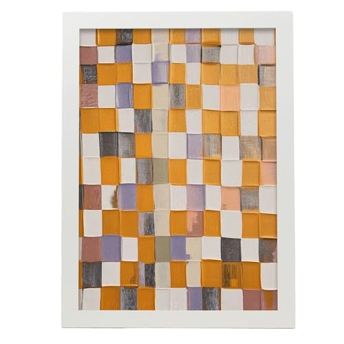 Nacnic Handwerksmuster Blatt. In Mosaikmalerei Poster. Ästhetische dekorative Gemälde für Ihr Wohnzimmer, Schlafzimmer, Zuhause Größen A3 mit weißen Rahmen