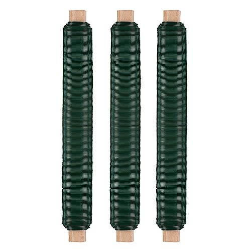 Nordstern Blumendraht Basteldraht Grün 3er Pack - Wickeldraht Ø 0,65 mm x 38 m