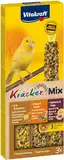 Vitakraft Kräcker Mix, Vogelsnack, Knabberstangen, mit Ei und Grassamen, mit Aprikose und Feige, mit Honig und Sesam, zur Schnabelpflege, ohne Zusatz von Zucker (1x 80g)