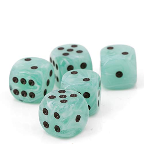 WeLoveBeads W6 Würfel rauchiges Jade/schwarz - Made in Germany! - 5Stk
