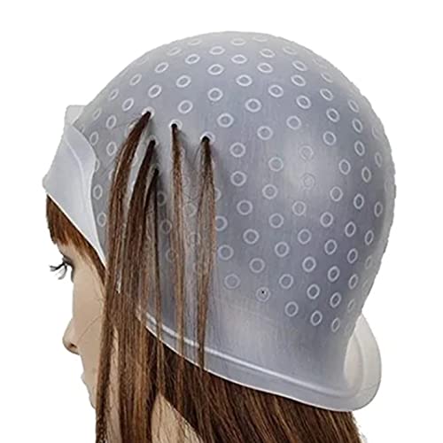 Haarfärbekappe aus Silikon, transparente Hervorhebungskappe zum Färben von Haaren, Frisur, Salon-Werkzeug, einfach zu bedienen, einfach zu bedienen