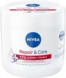 NIVEA Repair & Care Creme, feuchtigkeitsspendende & nicht fettende Körpercreme, schnell einziehende Lotion mit Vitamin E & Glycerin, für sehr trockene & raue Haut (400 ml)