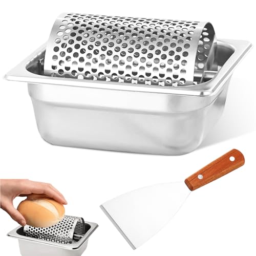 Butterroller Aus Edelstahl 304 Mit Spachtel, 1L Butterspender Mit Ständer, Butterspender Für Brot, Langlebiger Butterverteiler, Butter Streurad Butterroller Für Geschäft, Küche, Maisbrot, Steaks