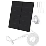 Solarpanel für Überwachungskamera Aussen, 5W Kamera Solarmodul mit Micro USB & USB-C Anschluss Solarpanel, 360° Verstellbarer Bügel, 9,8ft Ladekabel, IP65 Wasserdicht