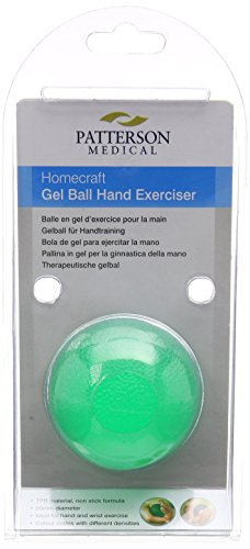 Homecraft Gel-Ball Handtrainer, Konditionierung und Stärkung bei schwachen Händen, Arthritis, nach Operationen, leichtes Drücken, mittlerer Widerstand, Grün