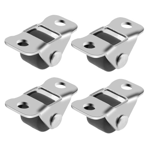 KEQAR 4 Stück Miniatur-Möbelrollen, Kleine Flache Gummilockerräder mit Stahloberplatte, Robuste Metallkonstruktion, Niedriges Profil für Möbel, DIY Projekte, Rollen für Möbel (1,2 cm)
