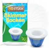 Pool Skimmer Socken, 30 Stück Schwimmbad Skimmer Filter Netz Wiederverwendbar für Skimmer Teich Reinigung Schmutz und Blättern, Schutz Pumpe Filteranlage Körbe, Skimmer Pool Filter Saver Socken Netz