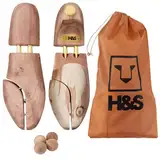 H&S 2x Schuhspanner aus Zedernholz für Herren und Damen - Schuhdehner Schuhweiter Stiefelspanner Set aus Holz - Shoe Stretcher - Schuhspreizer in verschiedenen Größen