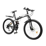 AOOUNGM 26 Zoll Mountainbike Erwachsenen, 21 Gang Fahrrad Jungen, Klappbares Hochkohlenstoffhaltiger Stahl MTB, Mountainbike für Damen & Herren