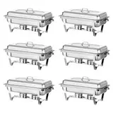 Jacgood Chafing Dish Profi Set Toulouse, Edelstahl Warmhaltebehälter, Speisewärmer, Rechaud, Chafing Dishes für Catering, Buffet und Party (6 Packung)