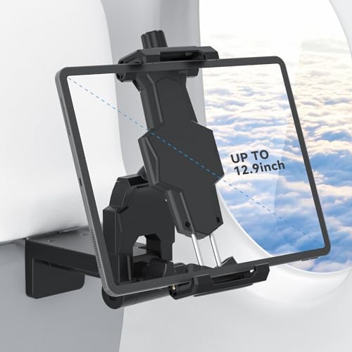 KDD Tablet Halterung Flugzeug Universelle Ipad Halterung für Flugzeug Verstellbarer Handyhalter Reise Tablet Halter Tragbarer Handy Ständer für Schreibtisch/Tablett, Tisch, Auto