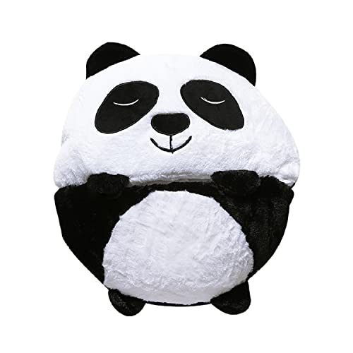 Kinder-Schlafsack mit Kissen, Napper-Kissen, Schlafsack, faltbar, 2-in-1-Schlafsack, weich, warm, Schlafsack, Kissen (Panda, 180 x 70 cm)