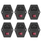 Nylon Modulstecker mit 10A Sicherungsschalter Anzeige AC250V 3 Pin IEC320 C14 Schnittstelle für 3D-Drucker, Laborequipment und Industrieanlagen