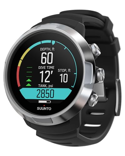 SUUNTO D5 Tauchcomputer mit Farbdisplay, 100m Wasserdicht, Alarmfunktion, Stoppuhr, Wetterinformationen, Kompass und einer Akkulaufzeit von bis zu 12 Stunden im Tauchmodus