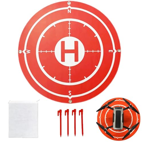 Drone Landing Pad,Drohnen Landeplatz,Faltbare Landing Pads,Drohnen Landeplatz Zubehör,Faltbar Landeplattform,Drohnen Landeplatz,Mit 1 Aufbewahrungstasche und 4 Bodenheringe,Durchmesser 60 cm
