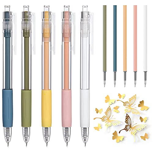 AUAUY Cartoon-Muster Student Allzweckmesser Stift, 5 PCS DIY Art Work Cutting Papier Schnittwerkzeug, Einziehbare Craft Schneidewerkzeuge für Kunstdruckpapier Scrapbook Scrapbooking und Karten Basteln