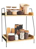 Youyijia 2 Etagen Kaffeebar Kaffee Organizer Kuchen Organizer Kaffee Aufbewahrung FüR Kaffeestation, Arbeitsplatten GewüRzregal FüR KüChe Kaffee Caddy FüR KüChe Zuhause BüRo (Braun)