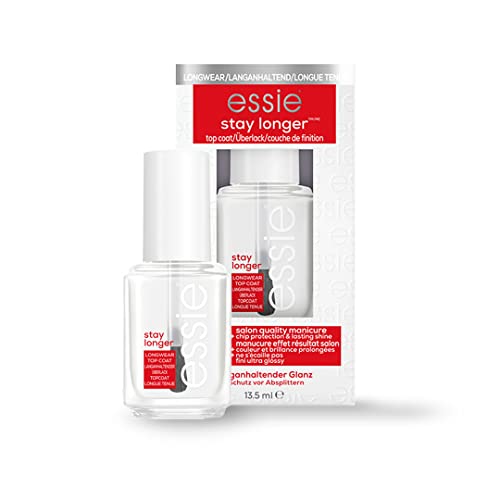 essie stay longer premium longwear top coat, Überlack für langen Halt und verlängerte Farbbrillanz, 13,5 ml