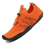 SAGUARO Minimalistische Barfussschuhe Frauen Barfuß Laufschuhe Outdoor Sport Strandschuhe Orange 46 EU