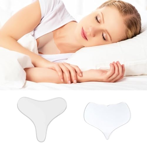 2 Stücke Dekoltee Pads Antifalten, Silikon Anti Wrinkle Patches, T-FöRmige Ausschnitt Wrinkle Patches, Anti Falten Pflaster, Wiederverwendbar über Nacht, Feuchtigkeitsspendende Faltenvorbeugung